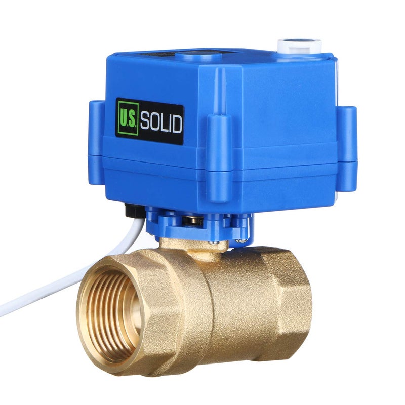 U.S. Solid Motorized Ball Valve- 1" Brass Ball Valve with Manual Function, Standard Port, 9-24V AC/DC and 2 Wire Auto Return Setup - Image 2